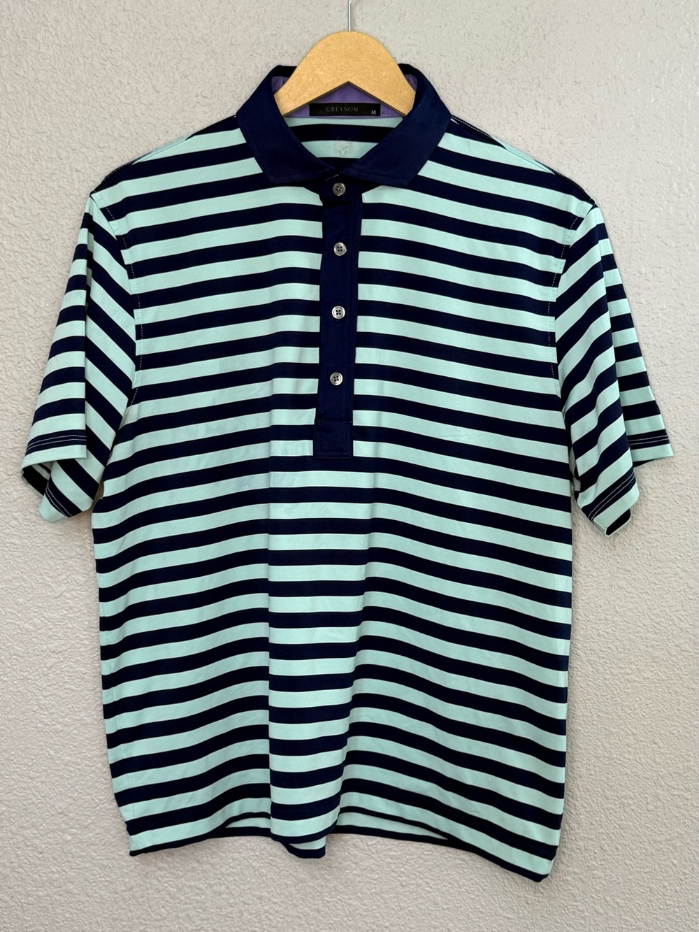Greyson Clothiers | Saranac Stripped Performance Golf Polo | Size Medium